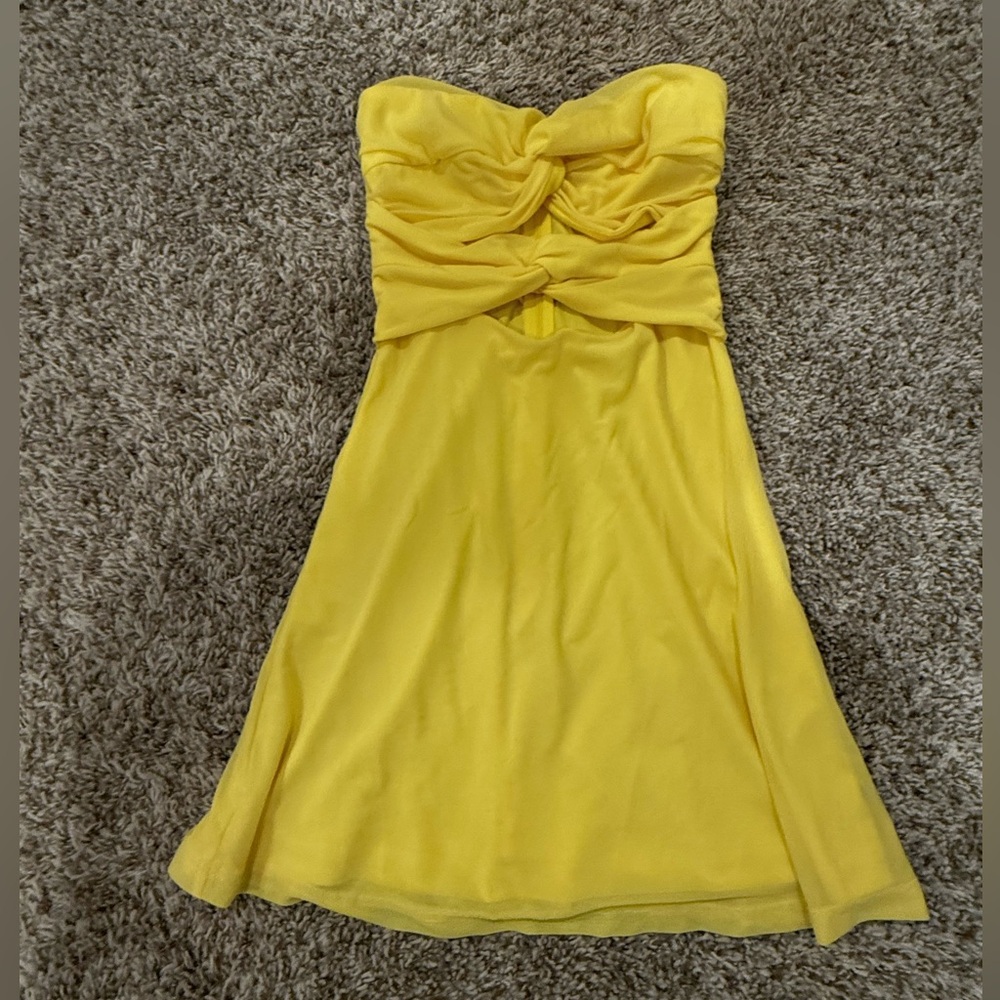 Hello Molly Yellow Strapless Dress - Picture 2 of 3